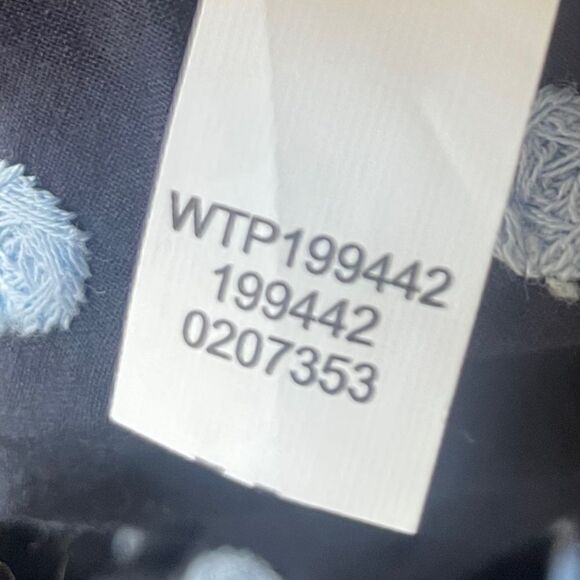 J Jill | EUC Women’s Navy Blue Button-down with Embroidered Polka Dots Size XS P - Picture 5 of 6